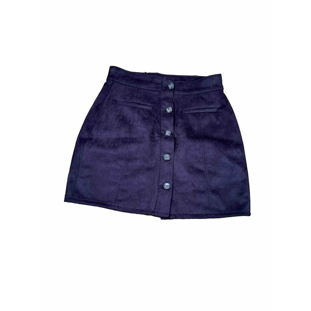 Maurice's Faux Suede Brown Mini Button Front‎ Women Skirt Sz 8